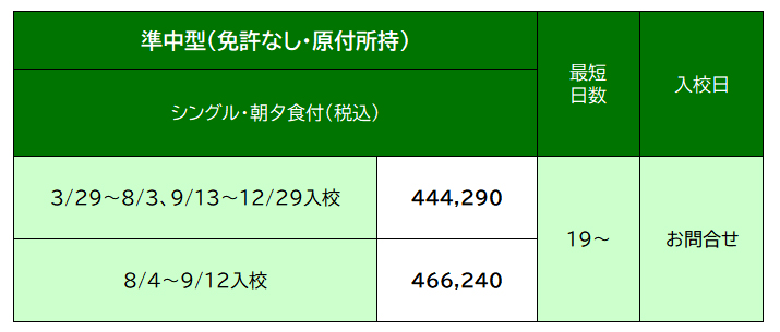 料金表